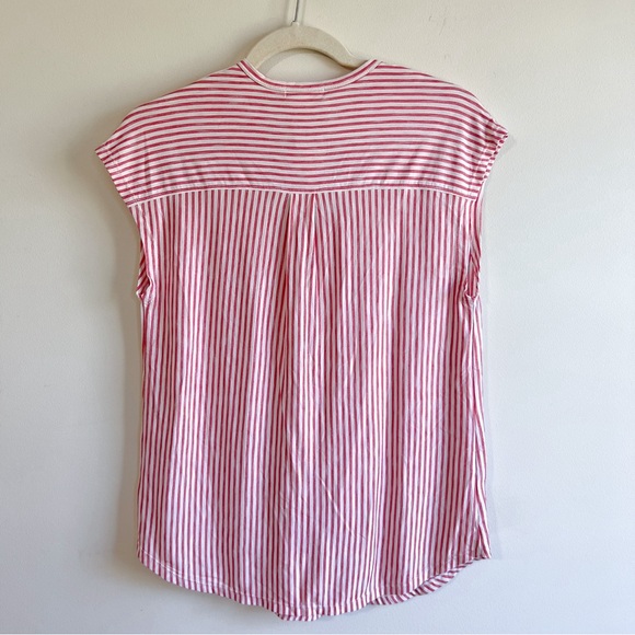 NWT Max Studio Stripe Short Sleeve Top - Picture 3 of 5
